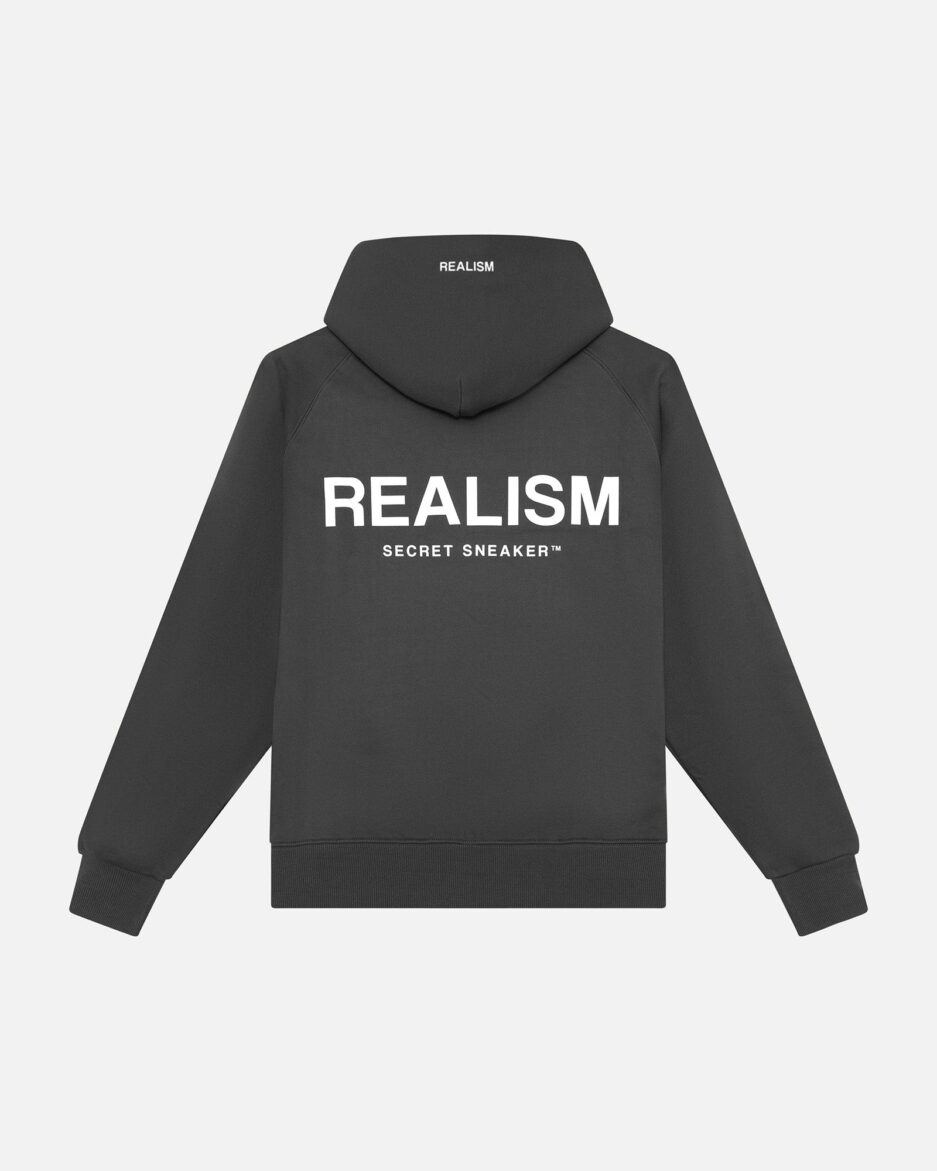 REALISM BACK LOGO HOODIE ASPHALT