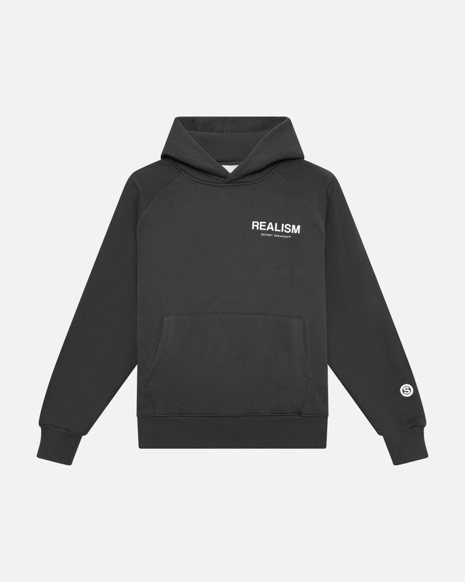 REALISM BACK LOGO HOODIE ASPHALT