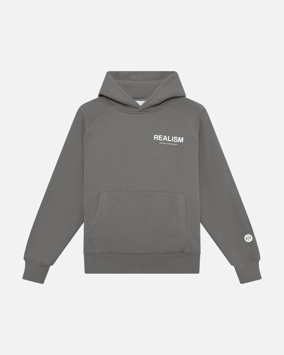 REALISM BACK LOGO HOODIE COOL GREY