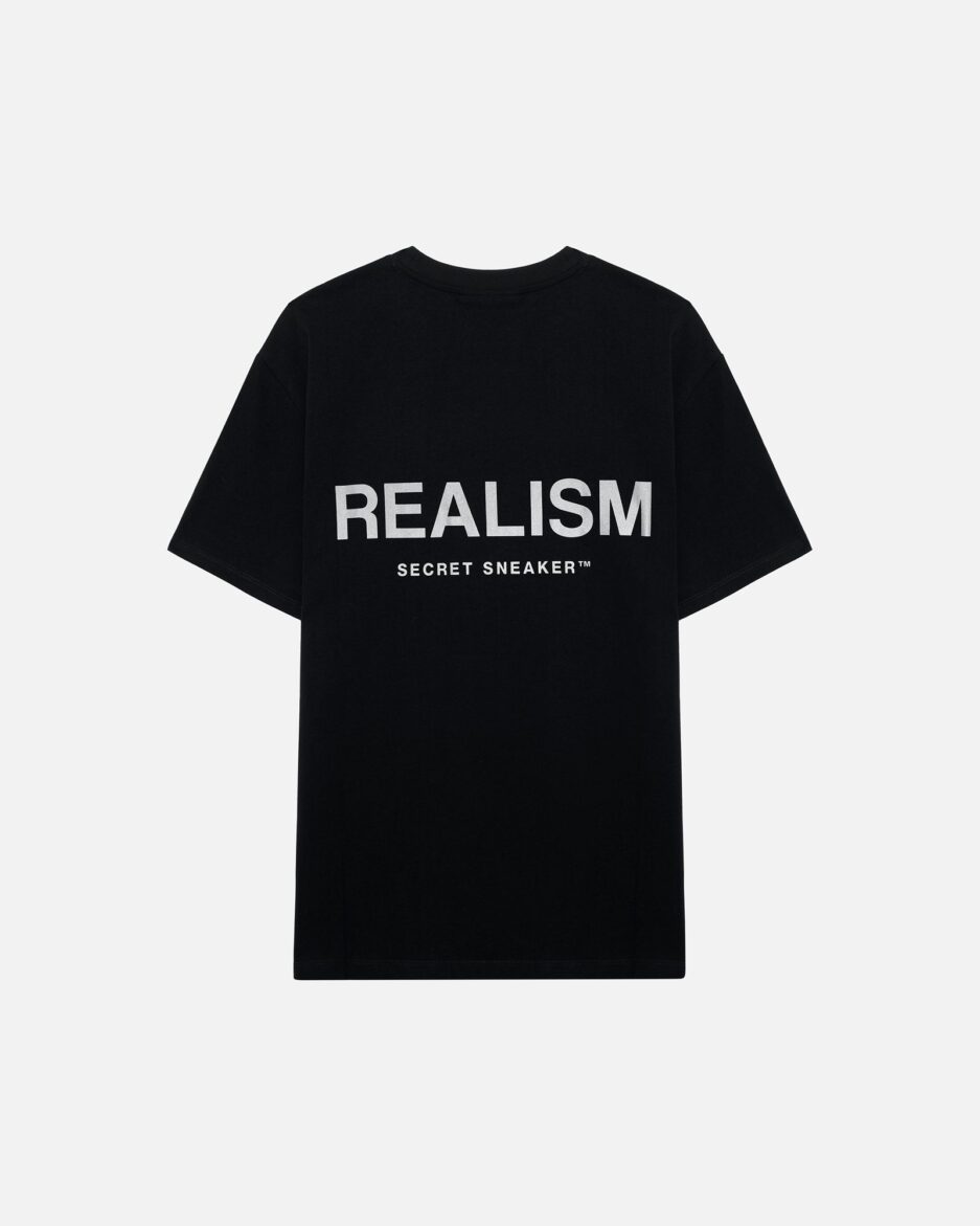 REALISM BACK LOGO REFLECTIVE BLACK TEE