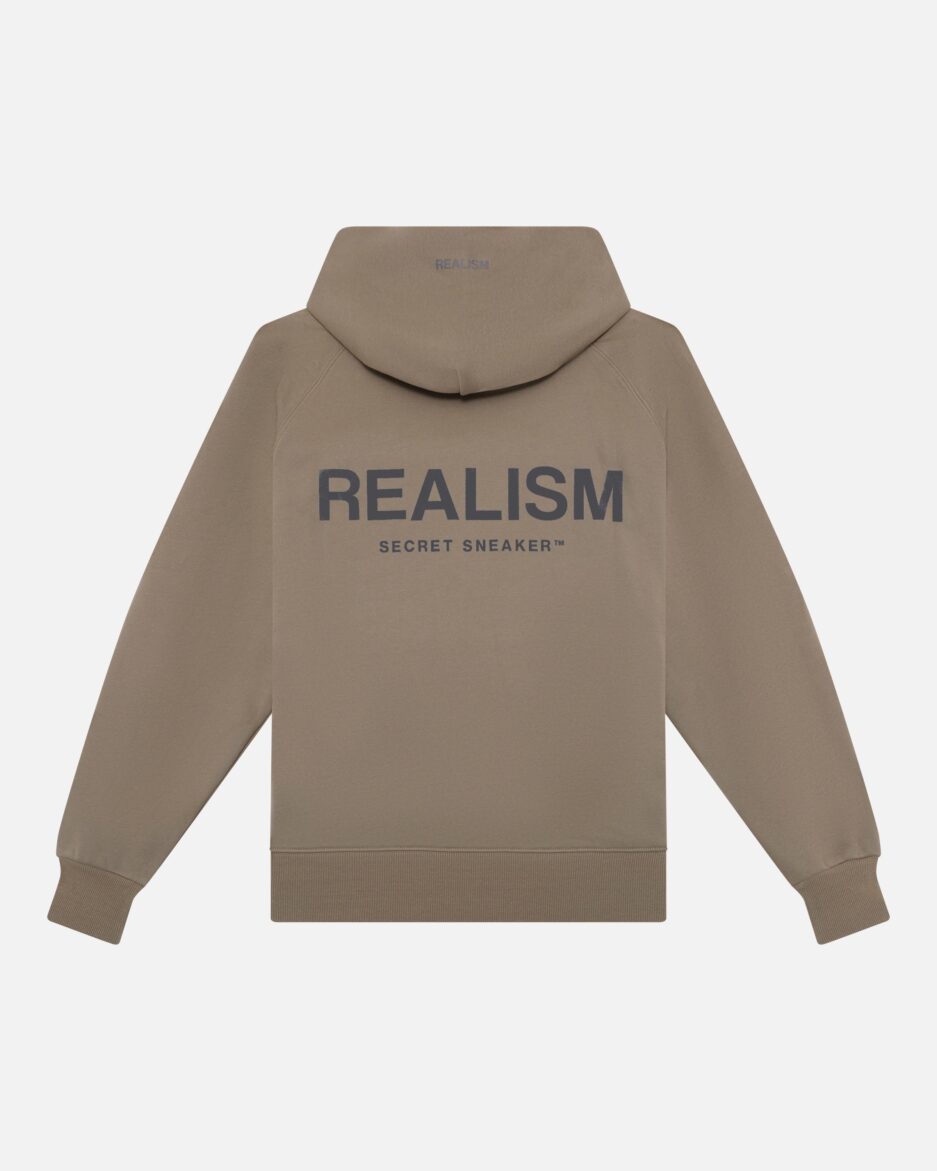 REALISM BACK LOGO REFLECTIVE HOODIE CEMENT