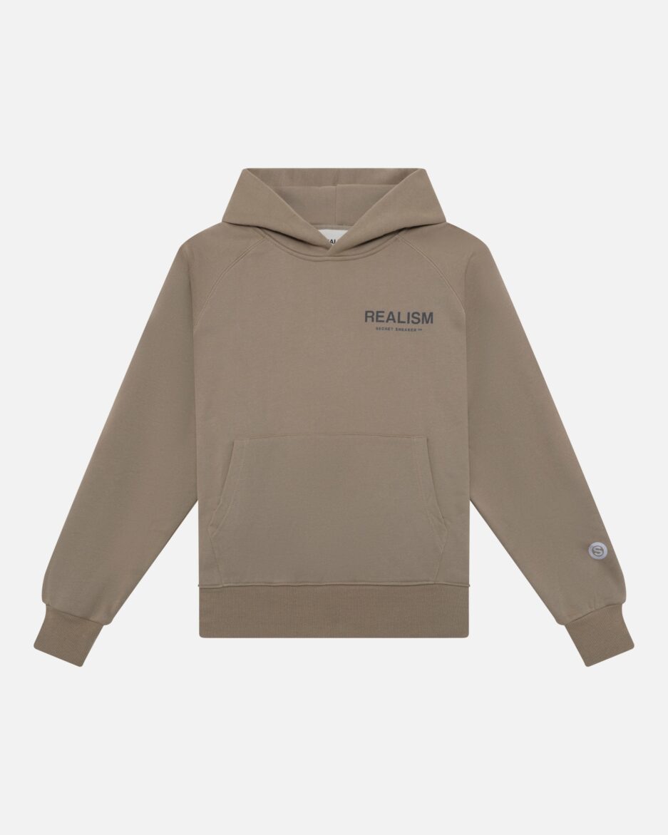 REALISM BACK LOGO REFLECTIVE HOODIE CEMENT