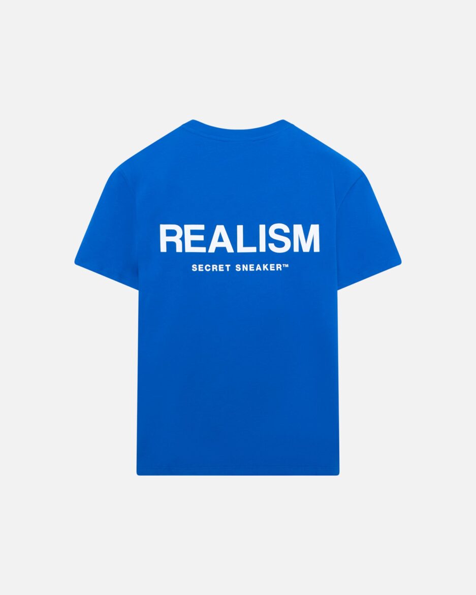 REALISM BACK LOGO TEE AZURE BLUE