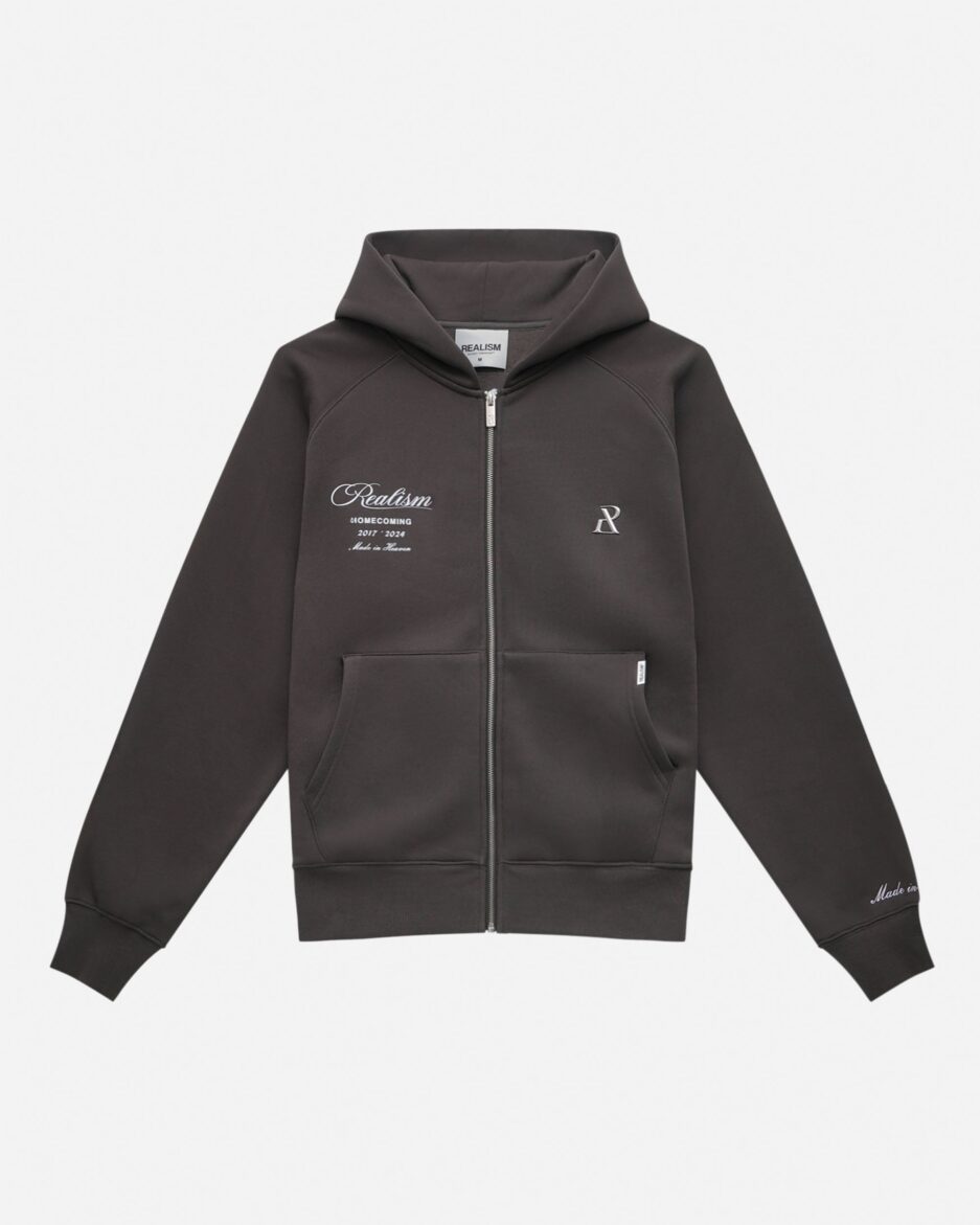 REALISM REALM OF ANGELS ZIP HOODIE ASPHALT